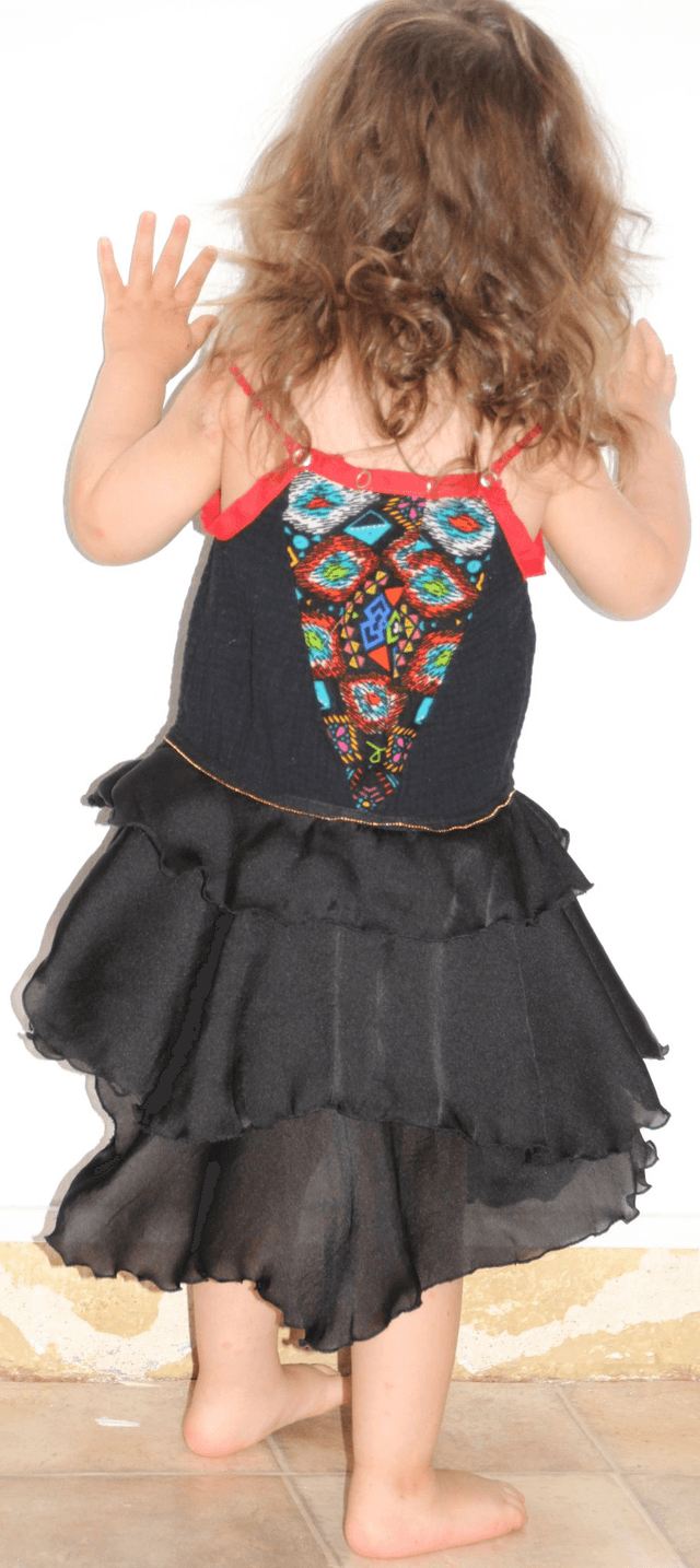 [Vente directe] La première Robe Barbara évolutive 2-5 ans à bretelles - version grandes occasions